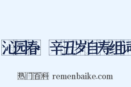 沁园春·辛丑岁自寿组词是什么意思的图片